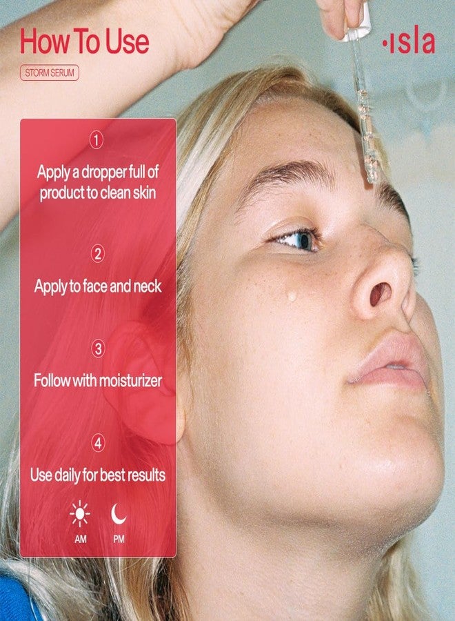 ISLA Storm Serum Firming Hydration Treatment, Improves Skin Firmness, Reduces Visible Fine Lines & Calms Redness, Chronopower, Glycation Complex & Phytocelltec, 0.84 fl oz - Image 5